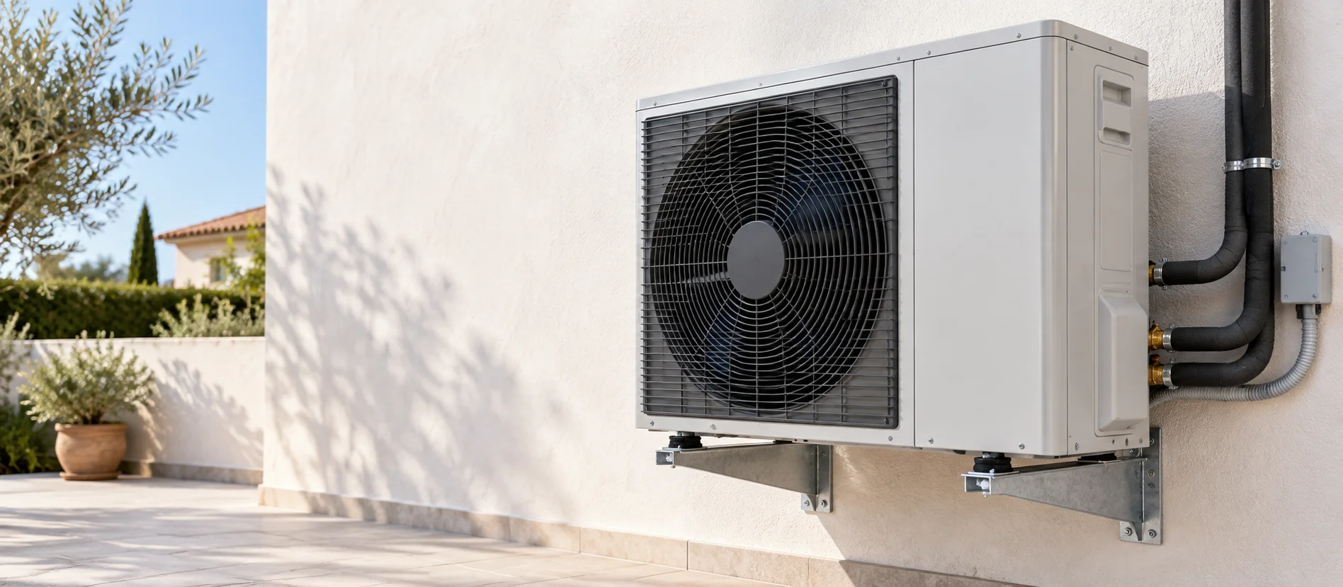 Bomba de calor de aerotermia instalada en una casa unifamiliar de Sant Cugat del Vallès